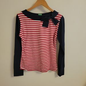 Unique vintage pinky pinups sailor top with bow